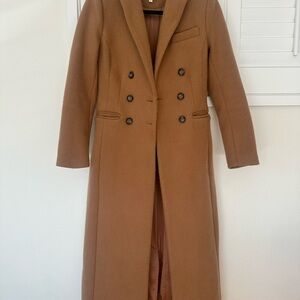 Favorite Daughter Tan Double-Breasted Trench Coat